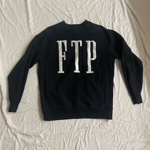 FTP Black Crewneck Sweater with Bold Back Design